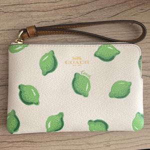 Lime Coach Wristlet Wallet